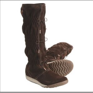 Sorel Firenzy Suede Ruched Tall Boots Brown Sz 5.5